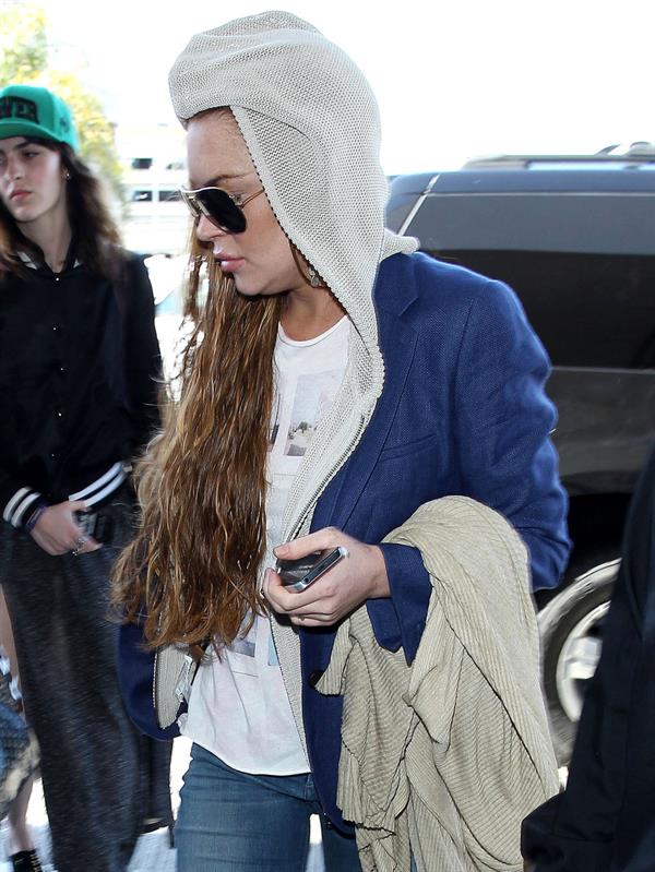 Lindsay Lohan at LAX Airport 4/18/13
