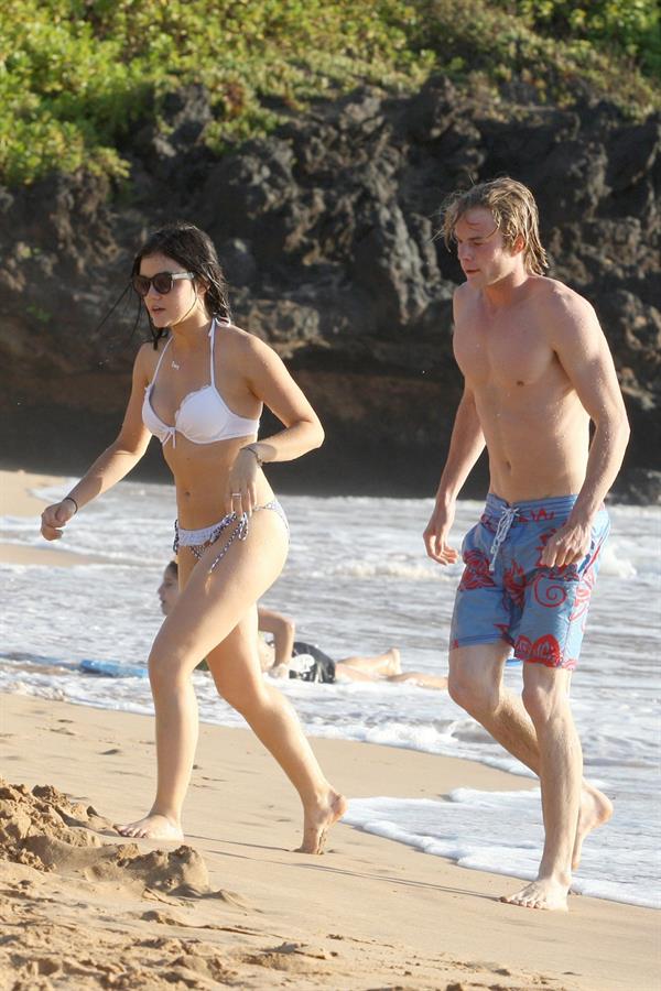 Lucy Hale On the Beach with her boyfriend Graham Rogers and friends, Hawaii, on June 6, 2013