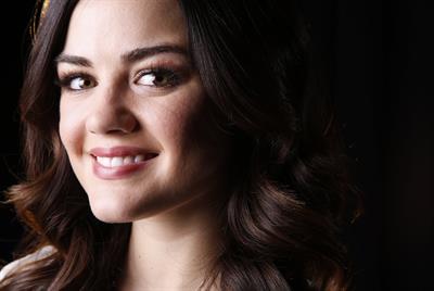 Lucy Hale posing for Carlo Allegri portraits in New York City - November 20, 2012 
