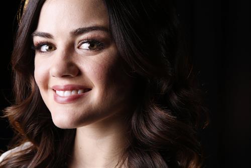 Lucy Hale posing for Carlo Allegri portraits in New York City - November 20, 2012 