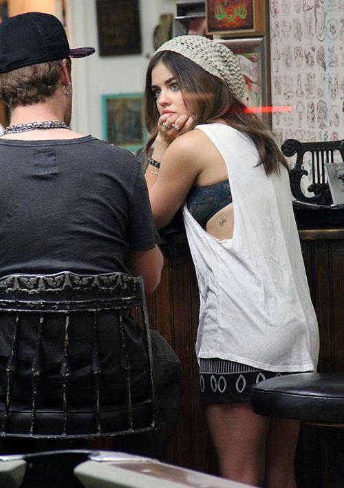 Lucy Hale Pictures Lucy Hale - at Shamrock Tattoo - September 9th, 2012