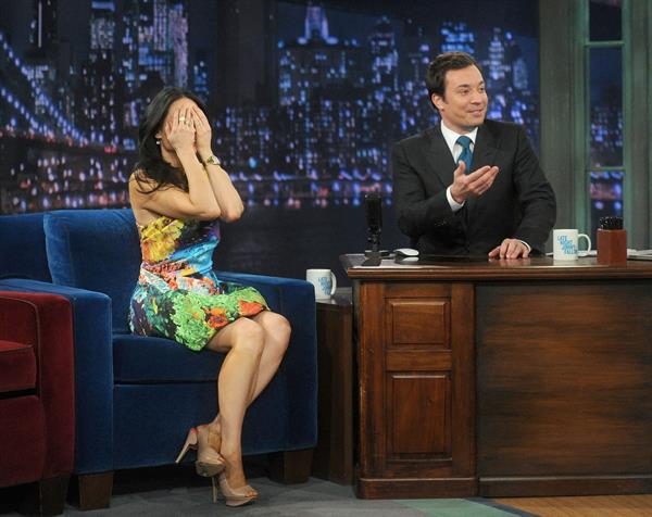 Lucy Liu Late Night with Jimmy Fallon in NYC 1/29/13 