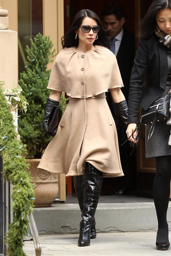 Lucy Liu leaving her apartment in NYC 12/13/12 