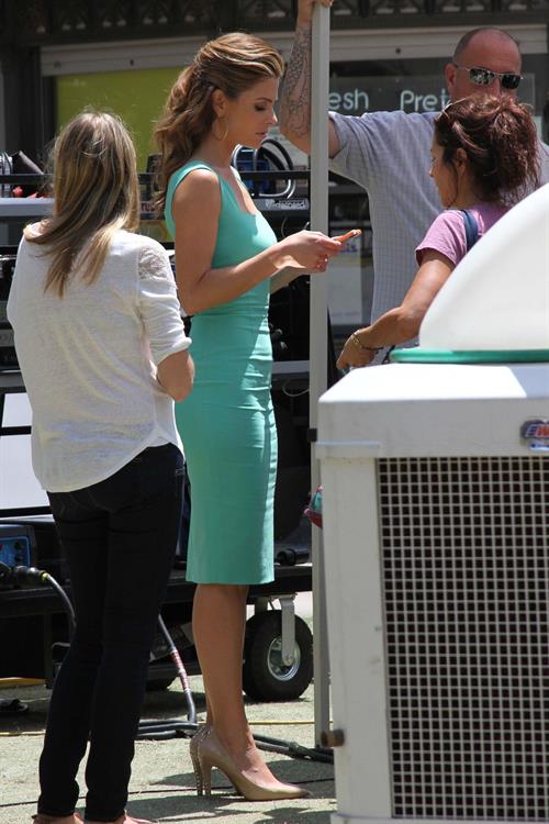 Maria Menounos Pictures Maria Menounos on the set of 'EXTRA' at the Grove in LA on May 10, 2013