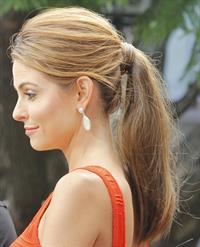 Maria Menounos on the set of Extra in Los Angeles on July 16, 2013