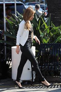 Maria Menounos on the set of Extra in LA 10/2/13 