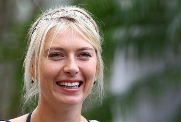 Maria Sharapova poses for a Photograph during a WTA all access Hour at the Ritz Carlton Hotel in Key Biscayne