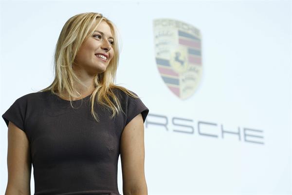 Maria Sharapova unveiled as Porsche's new brand ambassador in Stuttgart 4/22/13 