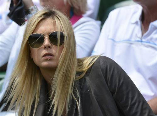 Maria Sharapova Watches her boyfriend Day 4 of the Wimbledon Tennis Championships June 27, 2013 