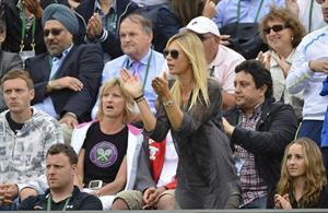 Maria Sharapova Watches her boyfriend Day 4 of the Wimbledon Tennis Championships June 27, 2013 
