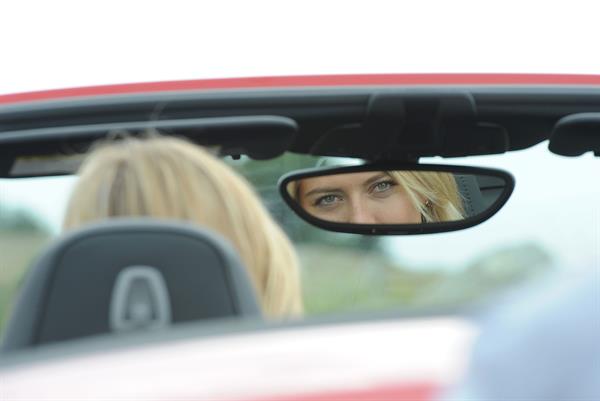 Maria Sharapova Porsche photoshoot in Manhattan Beach, California on July 11, 2013 