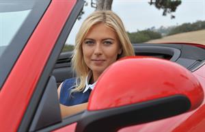 Maria Sharapova Porsche photoshoot in Manhattan Beach, California on July 11, 2013 