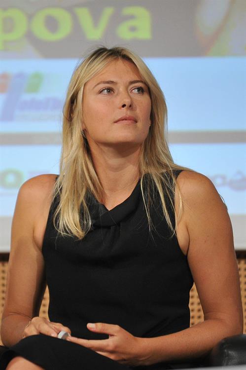 Maria Sharapova attends a press conference to present Saturday's exhibition match Milan November 30, 2012 