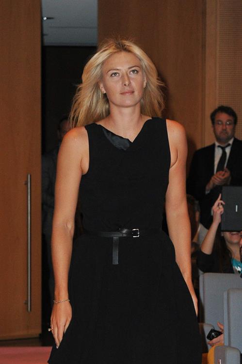 Maria Sharapova attends a press conference to present Saturday's exhibition match Milan November 30, 2012 