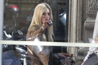 Michelle Hunziker Spotted at the Trussardi Cafe in Mailand on March 19, 2013
