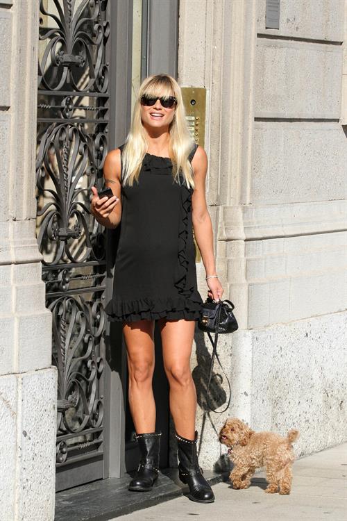 Michelle Hunziker at a Park in Milan August 29, 2013