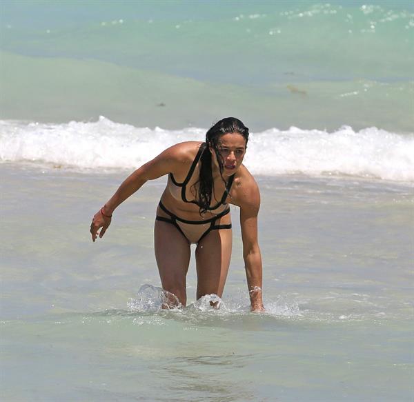 Michelle Rodriguez enjoying the sun at Miami Beach April 26-2013 