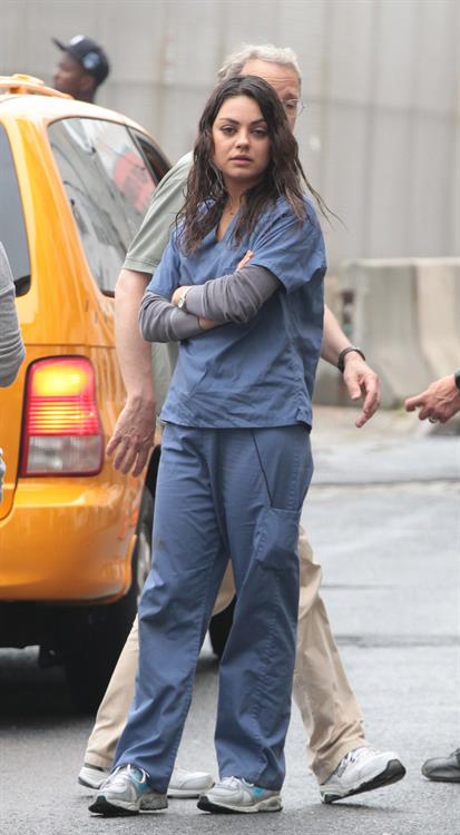 Mila Kunis on the set of ''The Angriest Man in Brooklyn'' October 4, 2012 