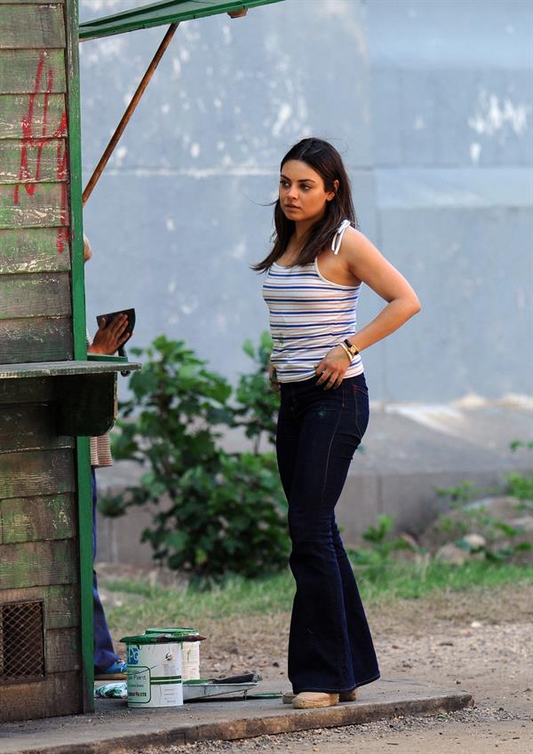 Mila Kunis - Booty in tight jeans on the set of  Blood Ties  in New York City (May 29, 2012)