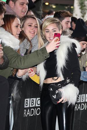 Miley Cyrus – BBC Radio 1 arrival in London 11/12/13  