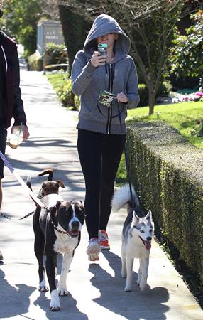 Miley Cyrus walking her dog in Studio City 1/28/13 