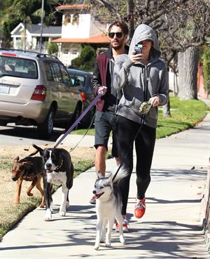 Miley Cyrus walking her dog in Studio City 1/28/13 