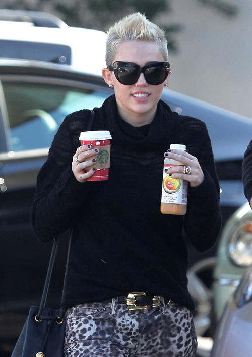 Miley Cyrus at Starbucks in Toluca Lake 12/22/12 