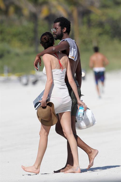 Nicole Trunfio bikini candids in Miami Beach 11/1/12