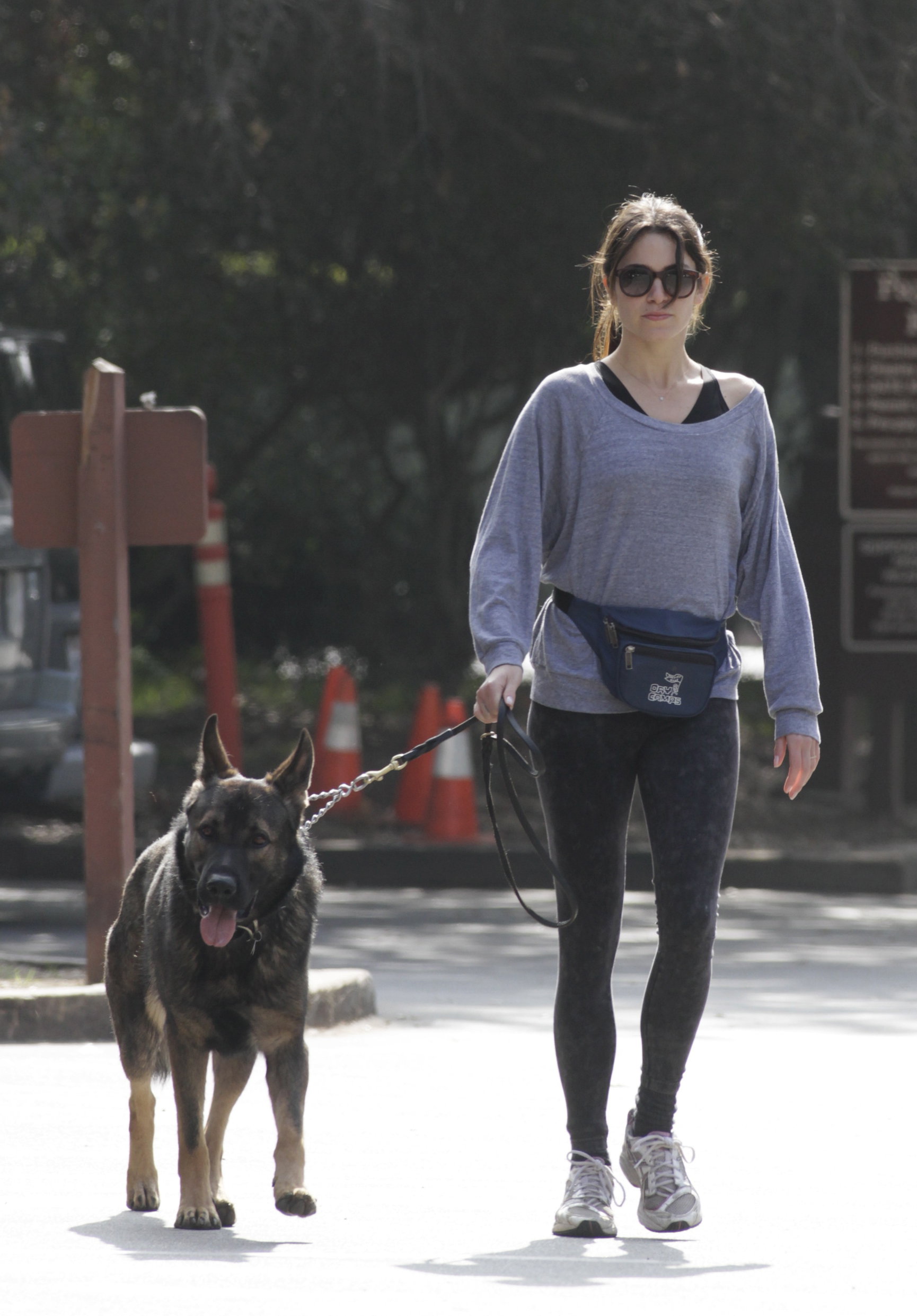 Nikki Reed jogging with her dog Enzo in Los Angeles on February 6, 2013