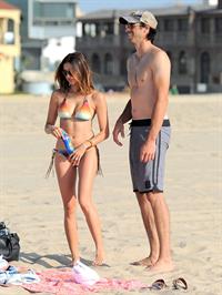 Noureen DeWulf bikini candids at Redondo Beach 10/8/12 