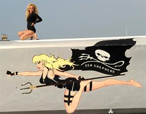 Pamela Anderson Launches Sea Shepherds Operation Zero Tolerance Whale Defense Campaign on November 2, 2012 