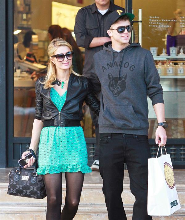 Paris Hilton and River Viiperi at Barneys doing some shopping in Beverly Hills