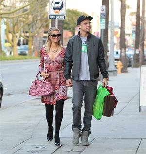 Paris Hilton and River Viiperi shop in Beverly Hills. February 9, 2013 