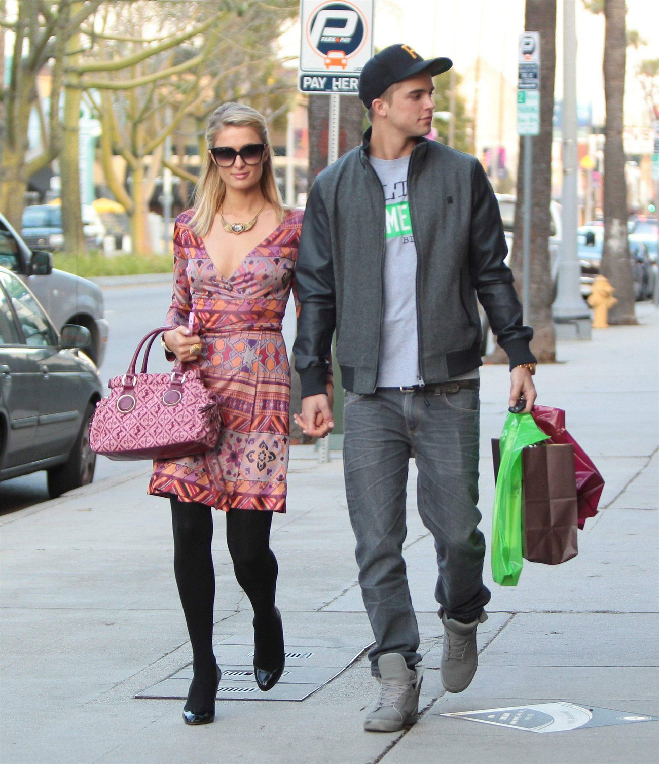 Paris Hilton and River Viiperi shop in Beverly Hills. February 9, 2013 