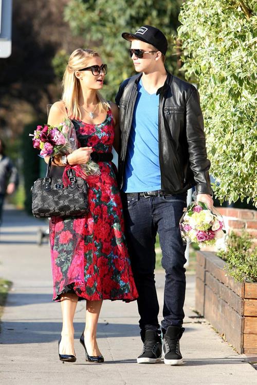 Paris Hilton and River Viiperi get in the mood for Valentine's Day with a romantic shopping trip in LA 2/11/13 