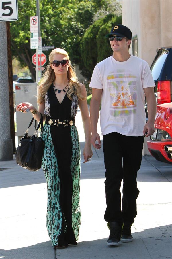 Paris Hilton stops by Anastasia Spa in Beverly Hills, California April 10, 2013 