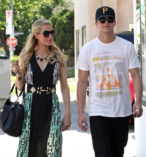 Paris Hilton stops by Anastasia Spa in Beverly Hills, California April 10, 2013 