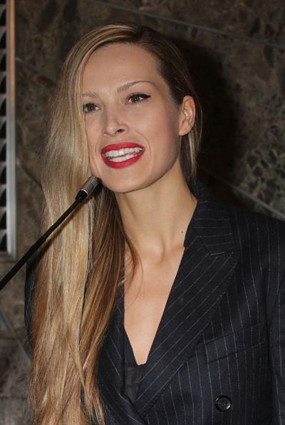 Petra Nemcova Empire State Building in NYC 10/16/12 