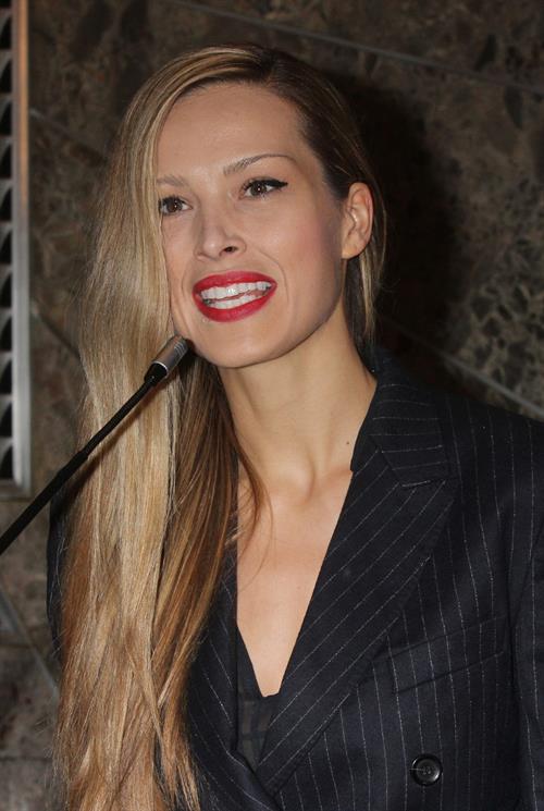 Petra Nemcova Empire State Building in NYC 10/16/12 