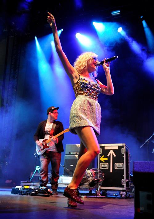 Pixie Lott performs at the V Festival at Hylands Park in Chelmsford - on August 18, 2012