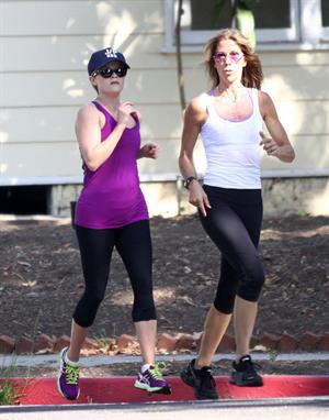 Reese Witherspoon - Jogs with a friend in Brentwood (29.05.2013) 