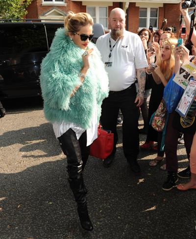 Rita Ora - Arriving to BBC Maida Vale Studios in London August 10, 2012