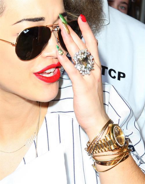 Rita Ora - leaving the BBC Maida Vale Studios in London 10 August 2012
