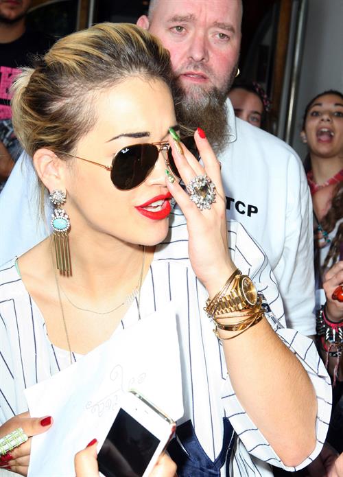 Rita Ora - leaving the BBC Maida Vale Studios in London 10 August 2012