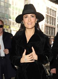 Salma Hayek Christopher Kane show at London Fashion Week 2/18/13 