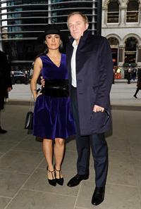 Salma Hayek Christopher Kane show at London Fashion Week 2/18/13 