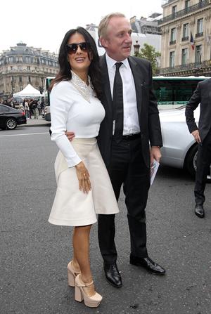 Salma Hayek at the Stella McCartney fashion show at Paris Fashion Week - Sep. 30, 2013 