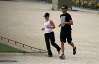 Scarlett Johansson - Jogging in the Jardin du Luxembourg in Paris on August 20, 2012