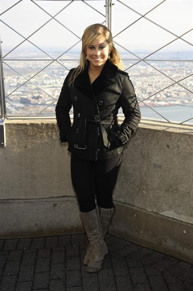 Shawn Johnson Visits The Empire State Building November 28, 2012