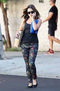 Sophia Bush walking and talking in Beverly Hills on August 27, 2012
